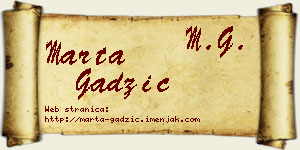 Marta Gadžić vizit kartica